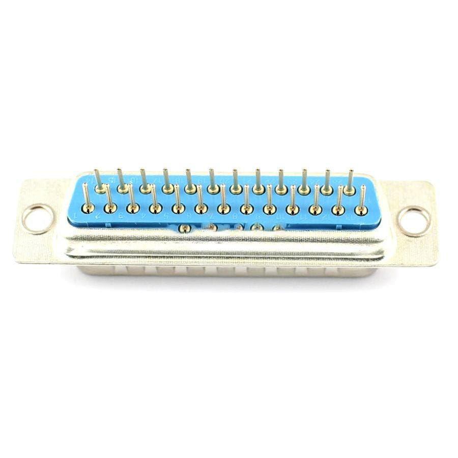 50 Pcs D-SUB DIP 25 Pin Male Straight Solder Type Adapter Connector 2 Rows