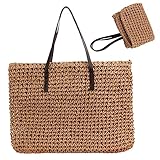 AZIDWERYQ Strohtasche, modische Sommer-Strandtaschen für Damen, große Kapazität...