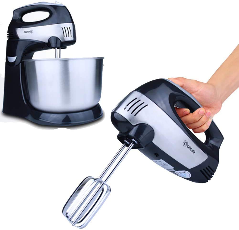 2 in 1 Hand & Stand Mixer Elettrico da Tavolo Cottura Domestica Miscelatore Automatico per Panna e Frusta