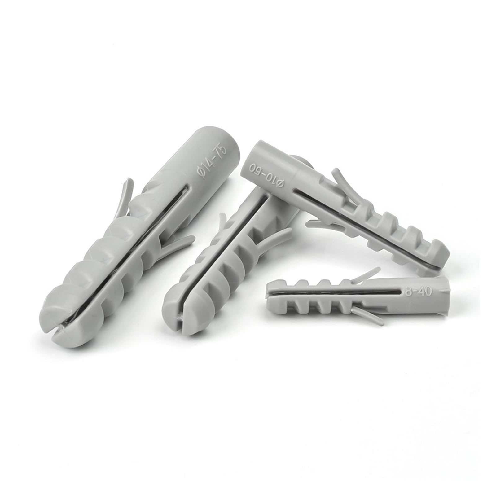 tubo de expansión de plástico, tacos de pared, Paquete surtido de anclajes pared tubo expansión plástico M5-M14(M5x25 (2000pcs))