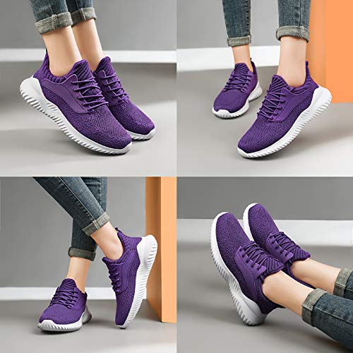 Image of Akk Womens Walking Shoes - Slip On Tennis Running Shoes Memory Foam Lightweight Work Sneakers for Indoor Outdoor Gym