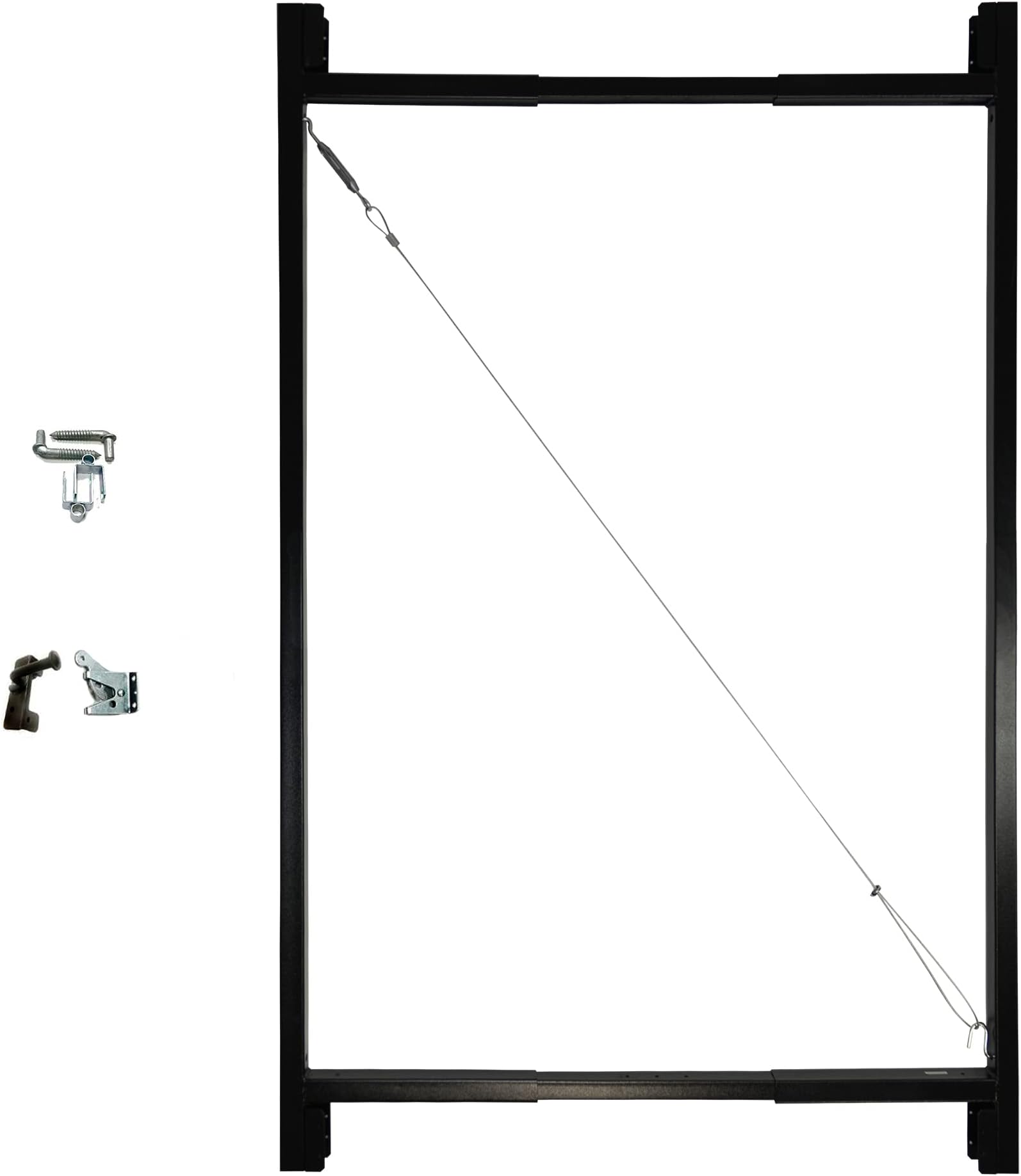 Adjust-A-Gate - Steel Frame DIY Gate Building Kit - Fits gates 36” to 72” wide, up to 6’ tall - New Black Color - AG72LTP