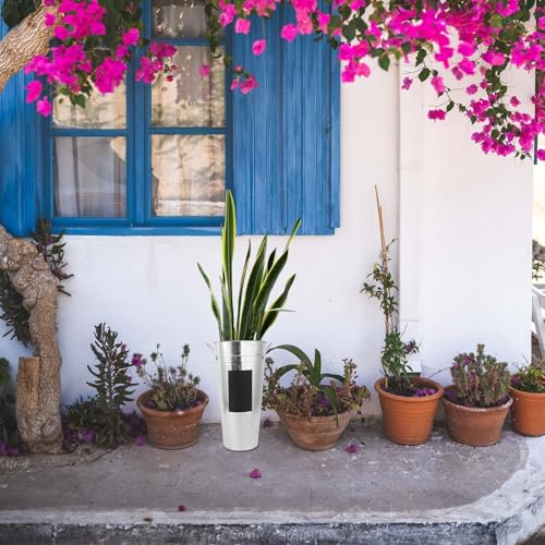 Jardinière en tôle galvanisée noire jojofuny avec tableau noir étanche pour fleurs