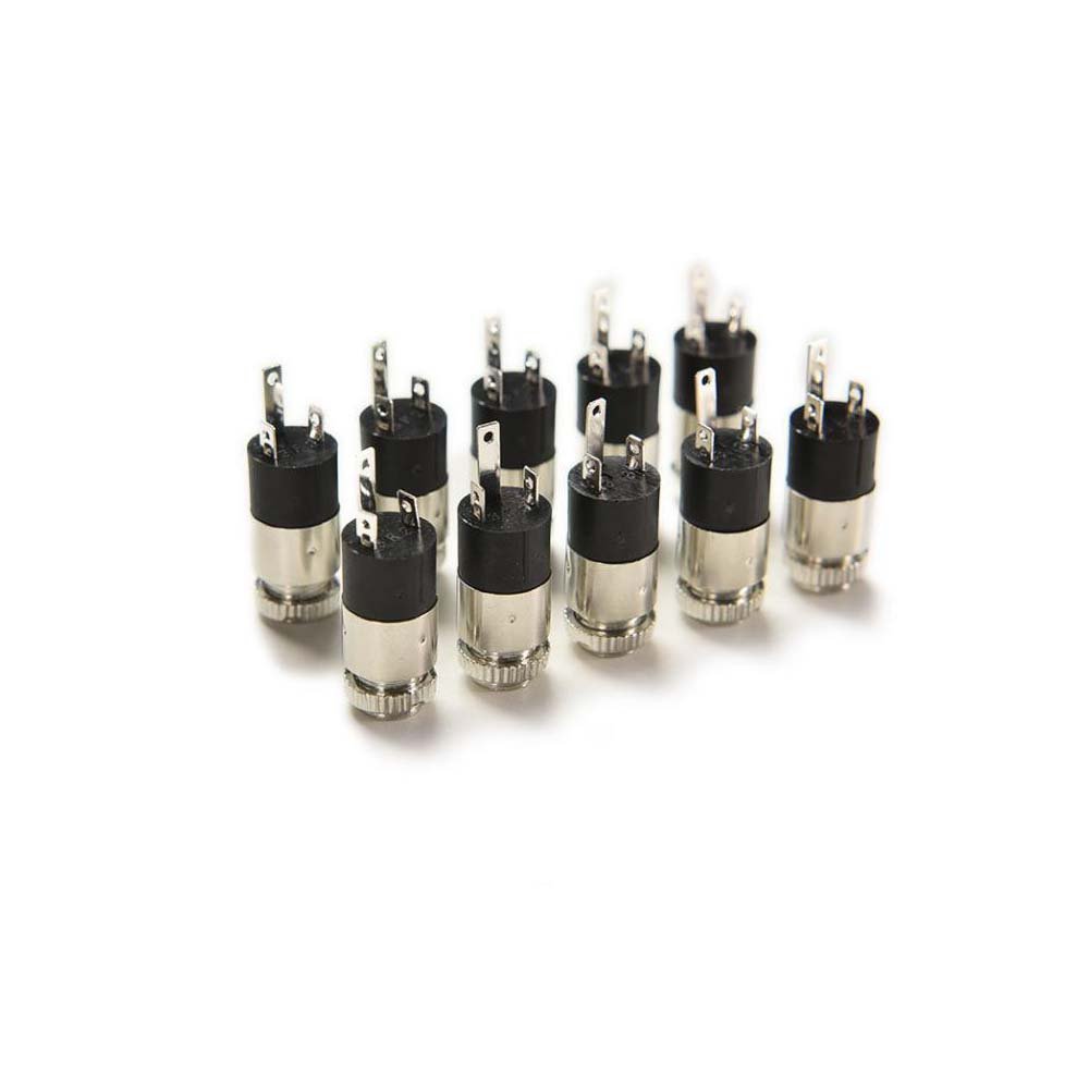 Women's 10Pcs Pj-392 3Pin 3.5Mm Stereo Headphone Audio Video Jack Socket Plug With Nut