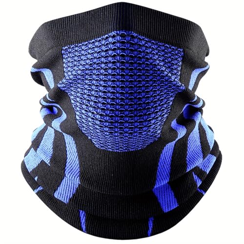 Breathable Warm Winter Neck Gaiter for Men and Women - Suitable for Hiking, Christmas, Thanksgiving, Halloween (Blue)
