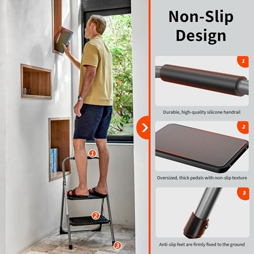 Diamondforge IL2SBK1 2 Step Ladder, Folding Step Stool thumb #3