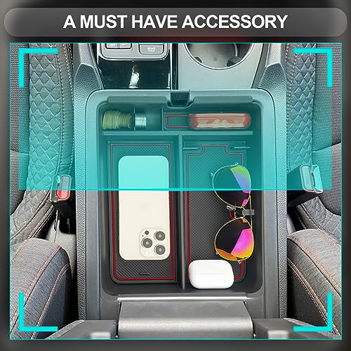 Image of CDEFG 2023 2024 2025 Pilot Center Console Organizer Tray for 2023-2025 Honda Pilot Touring Sport EX-L Elite TrailSport LX Middle Console Storage Box 2024-2026 Ridgeline / 2024-2026 Passport (Red)