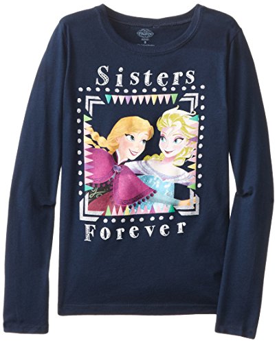 Frozen Little Girls' Anna and Elsa Girls Short Sleeve Raglan Tee
