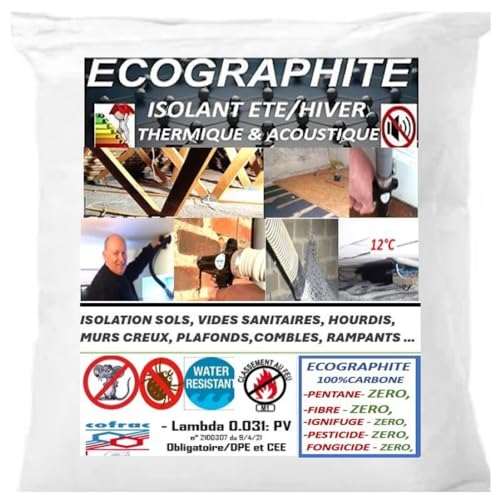Isolation Plancher et Sols et tous vide d'air - 20 m2 en 10 cm ep...