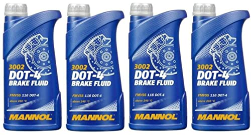 Mannol DOT4 - Líquido de frenos totalmente sintético, 4 litros