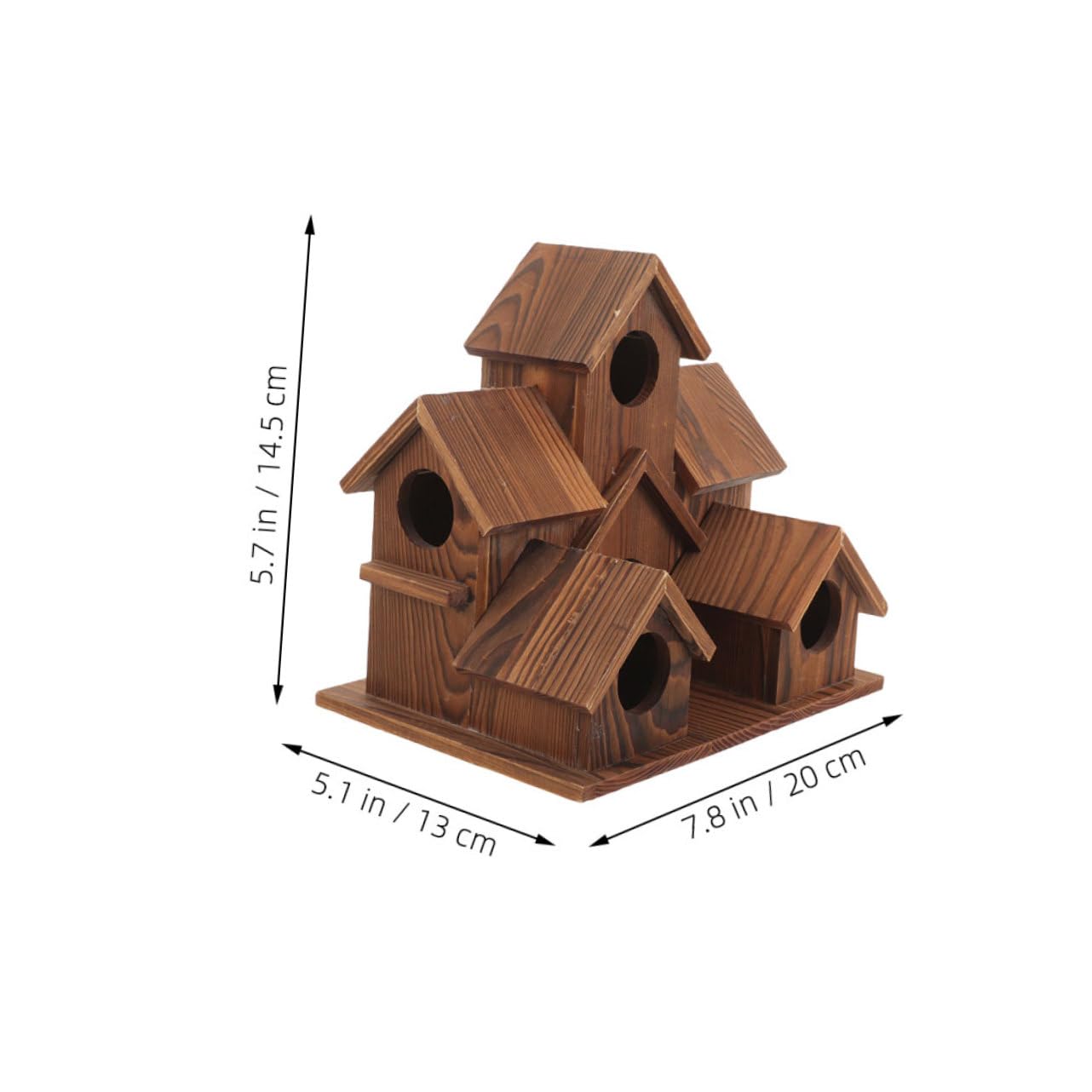 2 Piezas Casitas Pájaros Madera Sólida Diseño Rústico Casita Exterior Jardín Nido para Aves Decoración Patio Jardín