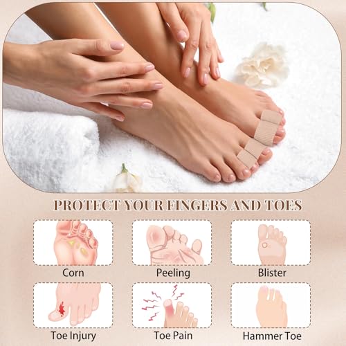 Image of Blulu 24 Pieces Toe Tubes 0.98 Inches Cushion Tube Corn Pads for Toes Sleeves Soft Gel Protectors for Cushions Corns Blisters Calluses 3 Size(Skin Color,Medium,Large)