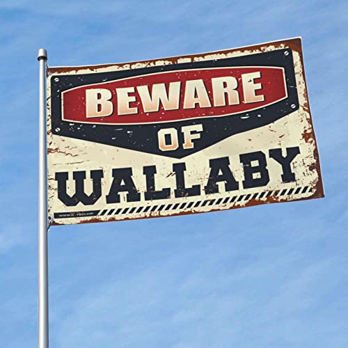 Drapeau rétro Méfiez-vous de Wallaby grand format déco chambre