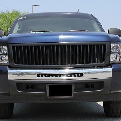 Miniatura 2 de Spec-D Tuning HG-SIV07JMVT Chevy Chevrolet Silverado 1500 Lt Ls, parrilla frontal vertical negra