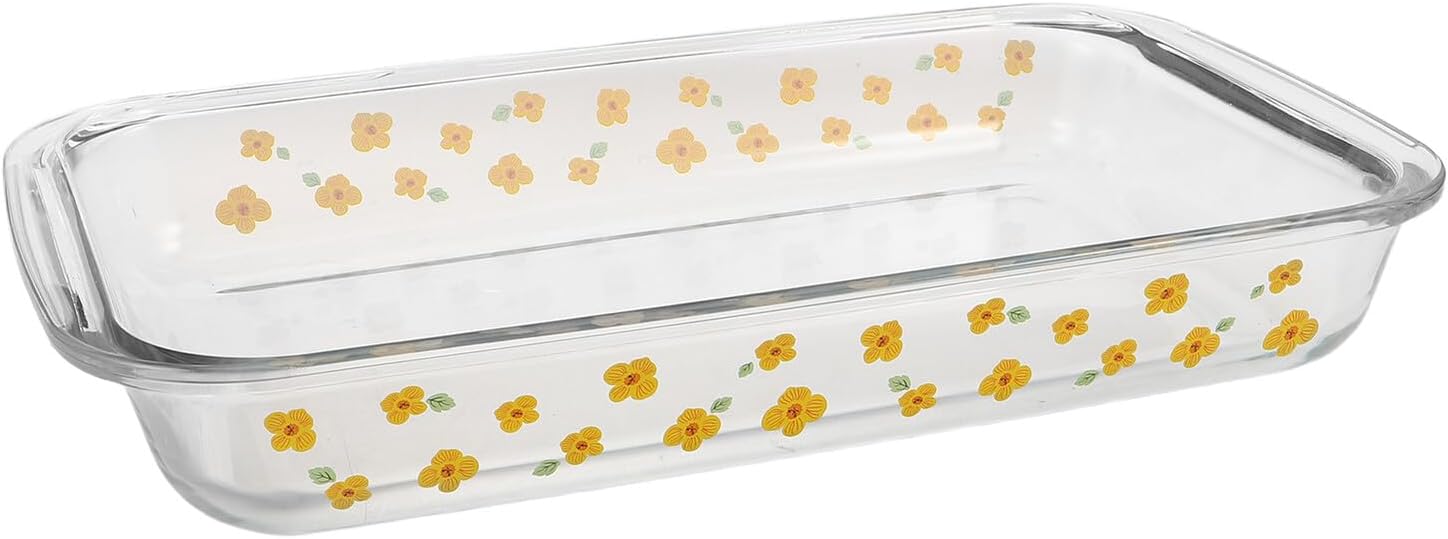 Heat-resistant Glass Casserole Dish Rectangle Baking Pan for Oven Microwave Use Stackable Space-saving Design Dishwasher Safe Bakeware for Lasagna Steamed Fish and Versatile