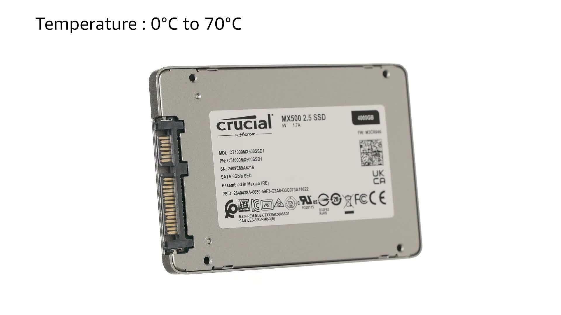 Crucial MX500 4TB 3D NAND SATA 2.5 Inch Internal SSD, up to 560MB