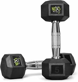 NEXO Hex Dumbbell set Rubber dumbell,exercise equipment dumbbell set 5kg for Home Gym Workout Dumbbells Weights,gym equipm... Price In India
