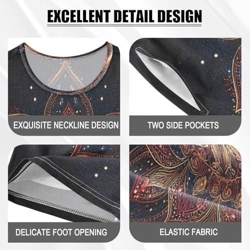 Black Gold Red Mandala Kids Pjs Set Boys Girls Summer Short-Sleeve Sleepwear Pajamas 2PCS4