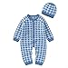 YWLINK Mono De Punto De Manga Larga para Bebé ReciéN Nacido Mameluco De Manga Larga con Conjunto De Gorro CáLido SuéTeres De Punto para Bebé NiñOs De Invierno Mono Mameluco De Manga Larga