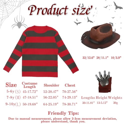 Disfraz infantil Halloween suéter rayas verde y rojo miniatura 2