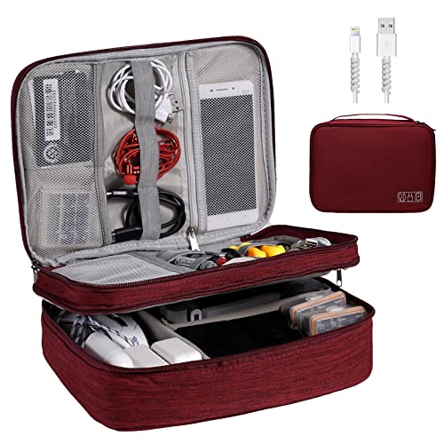 OrgaWise Sac Électronique Multifonctionnel Sac Câble Portable Étanche pour Tablette, Disque Dur Externe, Chargeur, Câbles, Objets, Kindle, Adaptateurs,...