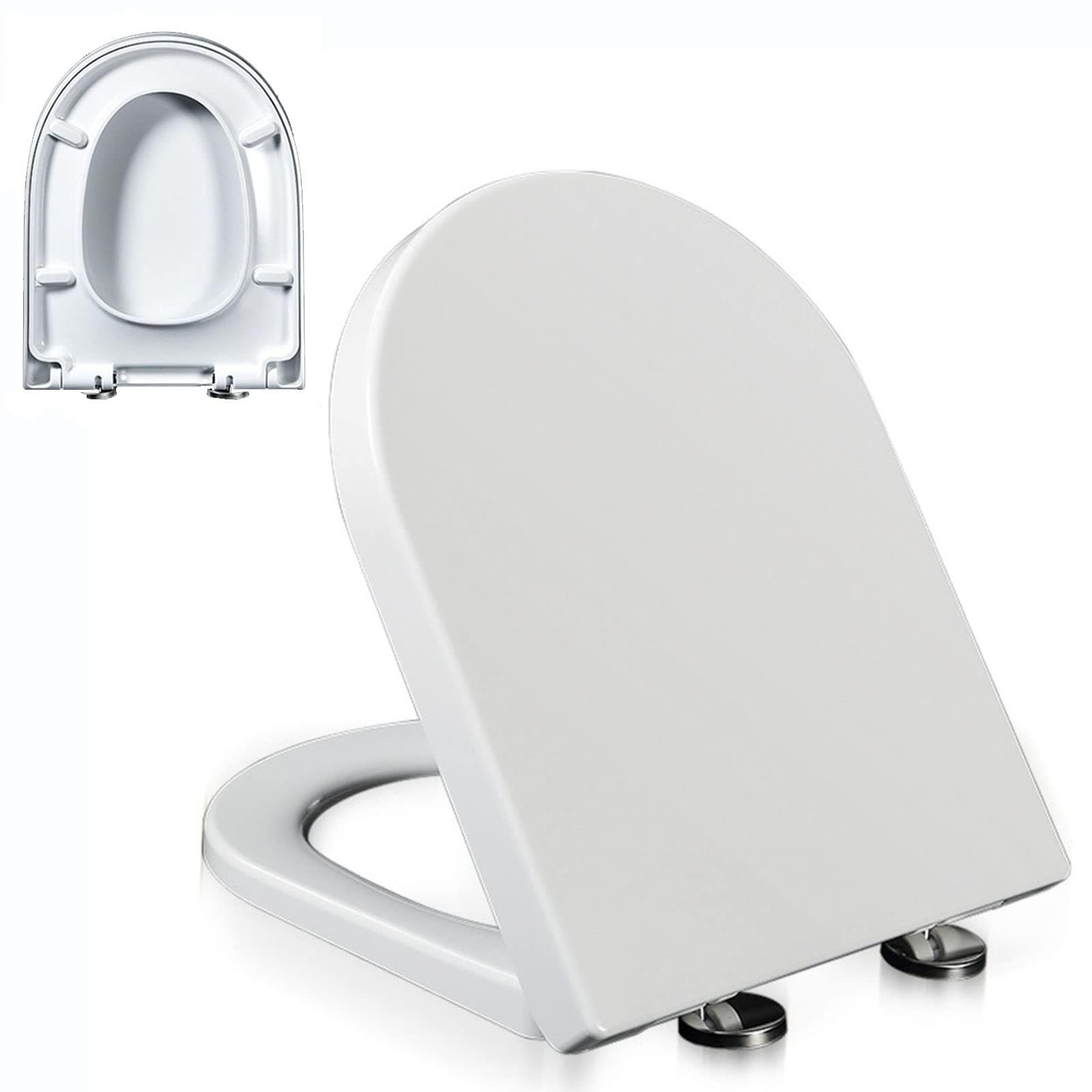 Soft Close Close Toilet seat, Customizable Quick Release cleanenge White, Lightweight, Durable, Portable, User-Friendly, Compact, Shaped, urea, Formaldehyde, Adjustable