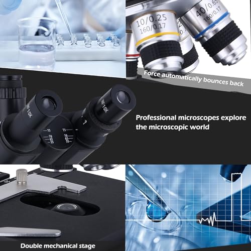 Herwicm SLJE2556 Compound Trinocular Microscope 40X-5000X Magnification thumb #7