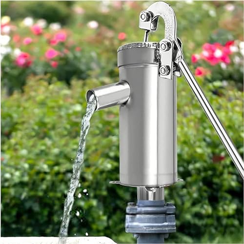 Pompe de puits manuelle inox pour puiser l'eau sans électricité