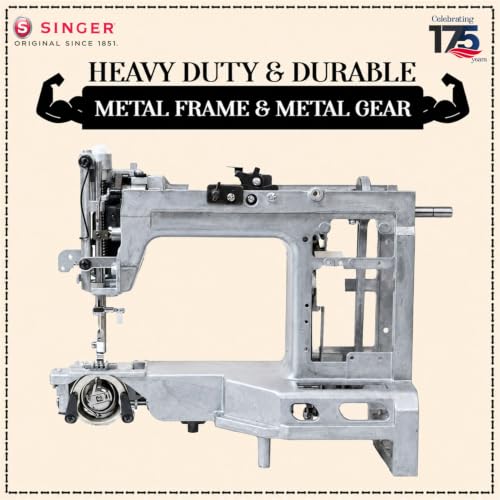 Image of SINGER 1310 Automatic Zig Zag Electric Sewing Machine | 10 Built-in Stitches & 22 Stitch Functions | Powerful 60 W Motor | 4-Step Buttonhole | Length Dial | LED Light | Metal Frame | 2 Years Warranty