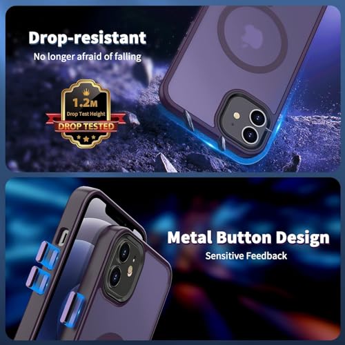 Image of iPhone 12 /12 pro Magsafe Hard Back Case | Matte Design & 360 Protection | Military-Grade Apple iPhone 12 /12 pro Cover | Strong Magnet Back - Purple