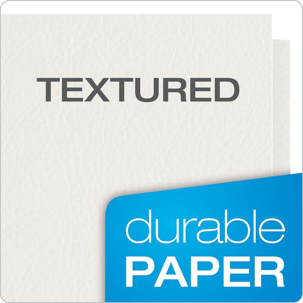Oxford 57504EE, fardes à double rabats, papier texturé, format A4, blanc, capacité de 100 feuilles, boîte de 25