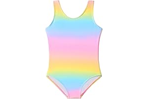 Adorable Striped Ruffle Rainbow Bathing Suit for Girls