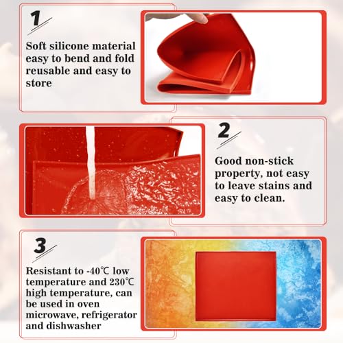 DTYGUIXE 2 Stück Silikon Backblech Rollmatte Biskuitrollenmatte Antihaftbeschichtet Silikonbackmatte Swiss Roll Backmatte 30.5 * 25.8 * 1cm Silikon-Kuchenrollenmatte Biskuitrolle Backform für Kochen