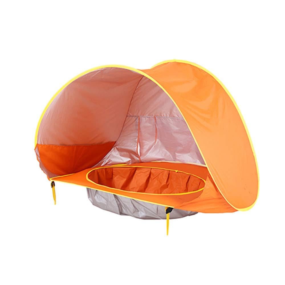 Tente de Plage de bébé/Tente imperméable/écran instantané/Tente de Piscine portative/Enfants de Protection Anti-UV/Camping en Plein air Parasol de Plage,Orange