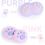 DLseego Poignées de pouce conçues pour le commutateur Nintendo 2 (2025), Soft Silicone Bling Joycon Contrôleur analogique Protection antidérapante 4 PCS Bouton Joy Con Bouchons de joystick Couvre - Violet rose