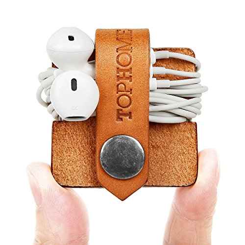 TOPHOME Cable de los Auriculares Bobinadora Cable Devanaderas Organizadores de Cable, ParaClips de Cable USB,Cable Winder Tidy Wrap Carrete,Amarillo