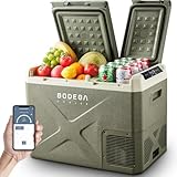 BODEGACOOLER 12 Volt Car Refrigerator, 34Quart (32L) Car Fridge Dual Zone, 12V Portable Freezer APP Control, RV Car Cooler -4℉-68℉ 12/24V DC 100-240V AC for Outdoor Camping Travel Vehicles Home Use