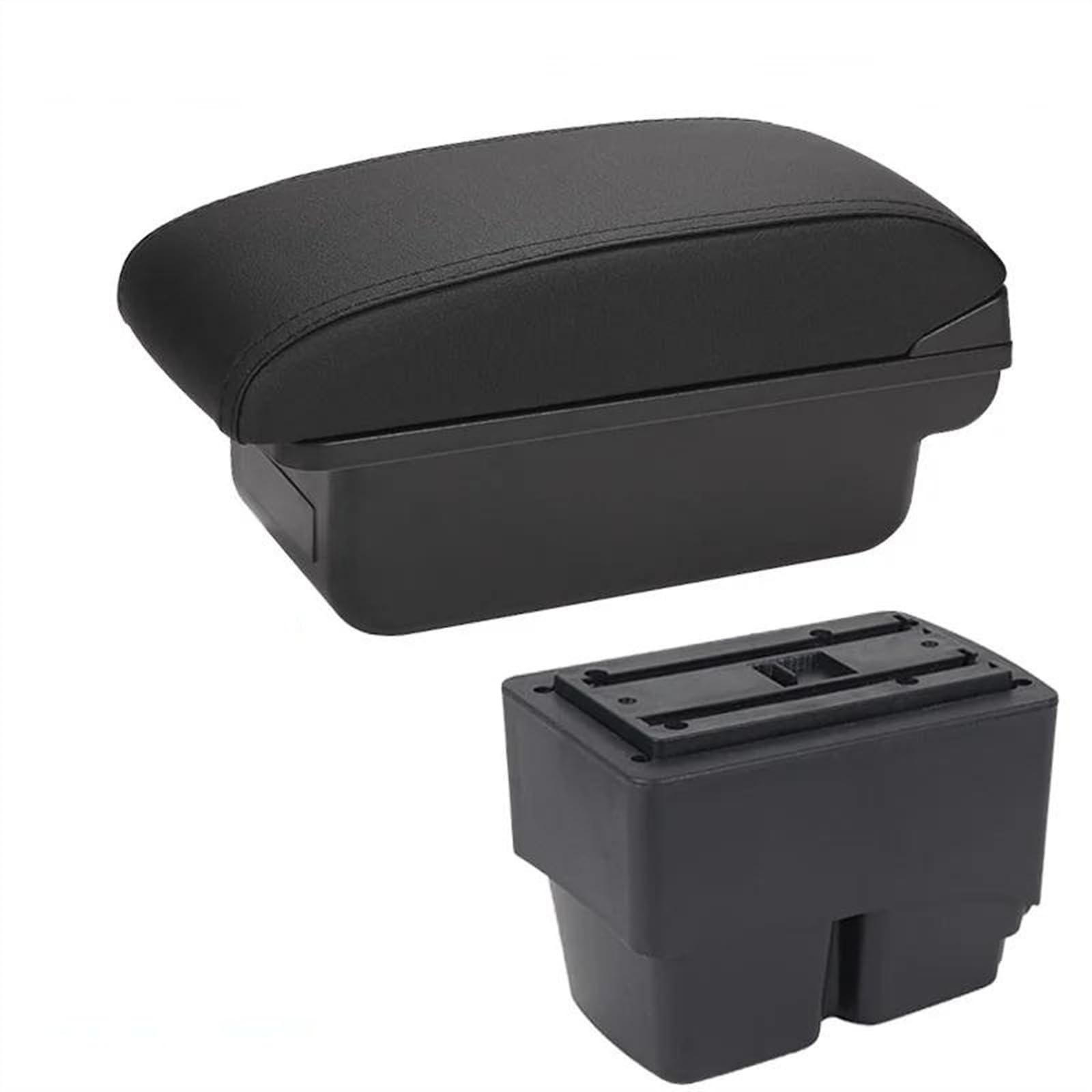 NMJLQW Storage Rack Car Center Console Storage Box Multifunctional Storage Box Interior Accessories For Fiesta(C2 Black line NO USB)