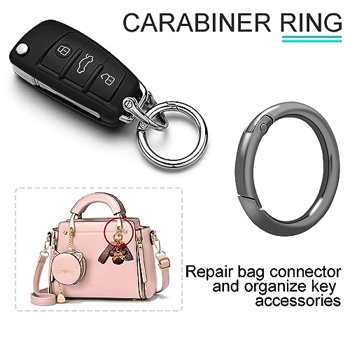 Image of 10 Pack 1-1 /4Inch Trigger Spring O Rings, Metal Round Carabiner Clip Snap Hook, Spring Keyring Buckles for Replacement Purse Strap, Paracord Lanyard Clips, Keychain Rings Hardware DIY Crafts Making