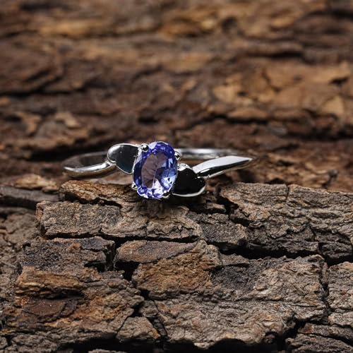 Bague tanzanite ovale argent accessoire chic pour style minimaliste - 5