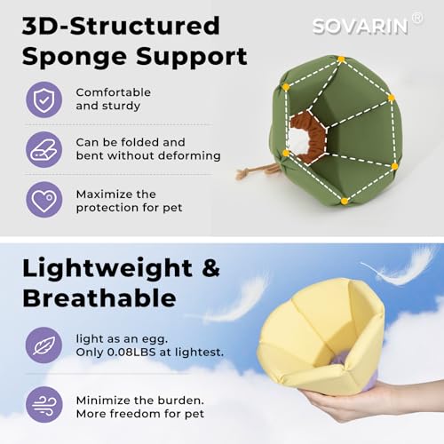 Collar de recuperación para gatos impermeable amarillo L 6