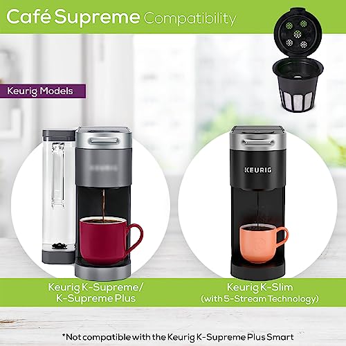 2-Pack Perfect Pod Cafe Supreme Reusable Single Serve Coffee Filter Cup - Compatible With Keurig K Supreme (Plus) Coffee Maker #TOP2