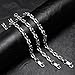 FLHEART Silver Link Chain Bracelets for Men Women, 7mm Stainless Steel Paperclip Solid Chunky Chain Bracelets, Cool Rectangle Bracelets Trendy Mens Jewelry Gifts, 7.7/8.7/9.5IN