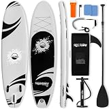 SereneLife Paddle Board Inflatable Stand Up SUP 32in Wide Stable All Round Design for Adults and Kids – Paddle Board Non Slip EVA Deck Complete Kit with Paddle Pump Backpack Leash, Grey