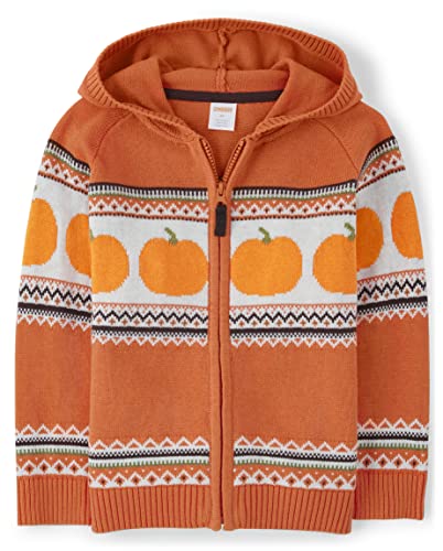 Gymboree Boys And Toddler Long Sleeve Zip Up Hoodie And Cardigan Sweaters, Pumpkin Fairisle, 8 #TOP6