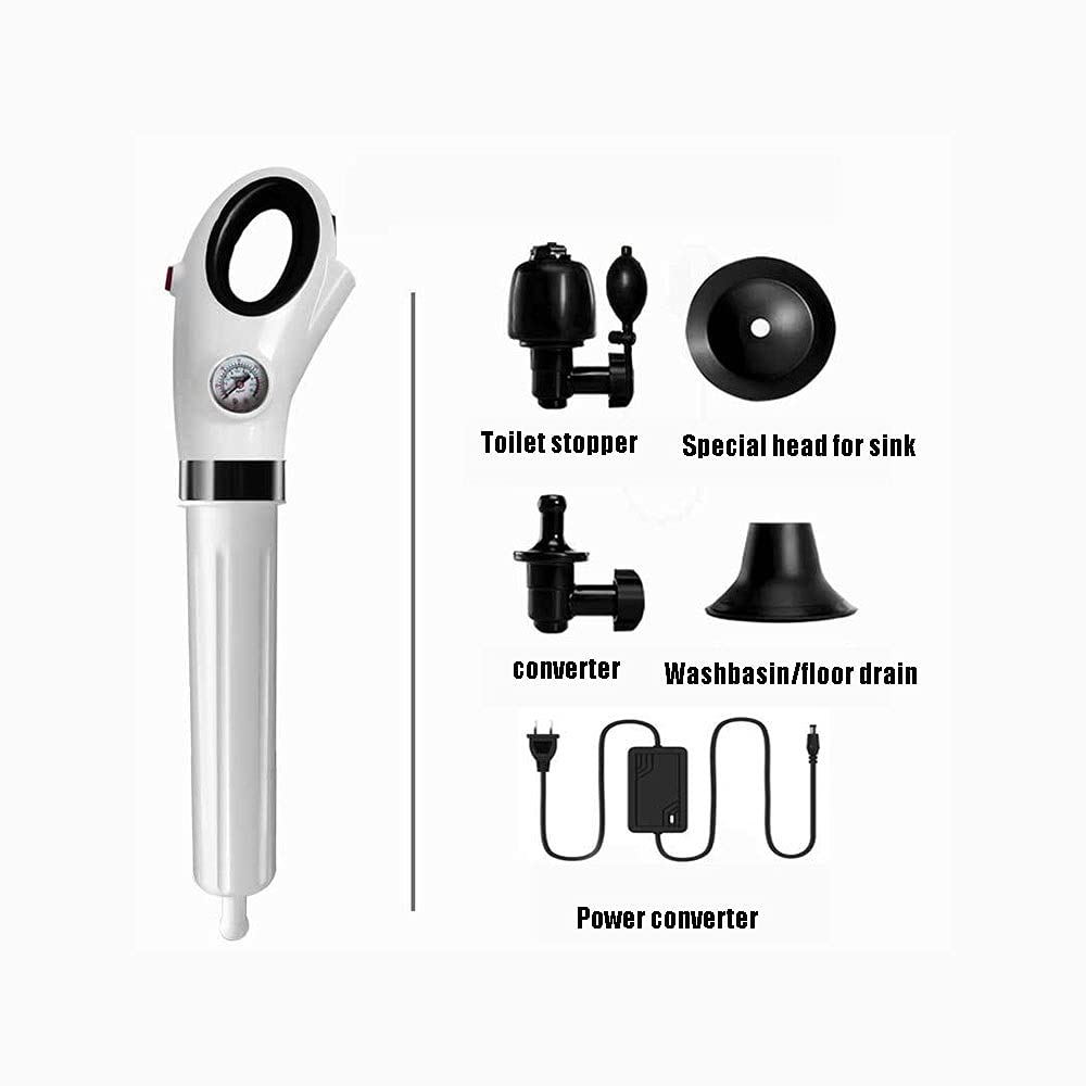 Amazon.co.jp: 電動パイプドレッジアンブロックツール、高圧強力ポンプドレンプランジャー、詰まったトイレキッチンシンクバスルームフロアドレン アンブロックツールQIU（色：白） : ホーム＆キッチン