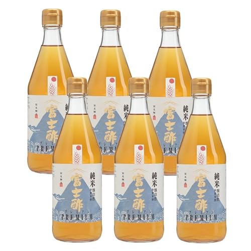 6本セット 飯尾醸造 富士酢 プレミアム 500ml 無農薬 天然醸造 長期熟成 無添加 まろやか 酸味 高級 米酢 調味料 ドレッシング 寿司飯 健康 美容 京都老舗