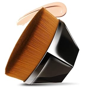 Pincel de maquiagem de base plana de alta densidade Magic Hexagon Face Mini Kabuki Pincel para pó impecável, mistura de cosméticos líquidos ou creme com estojo portátil - 6 51SsjnYHS7L. SS300