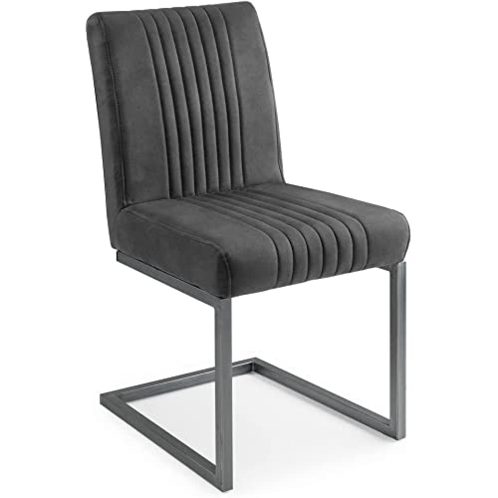 Julian Bowen Set Of 2 Brooklyn Dining Chairs - Charcoal grey