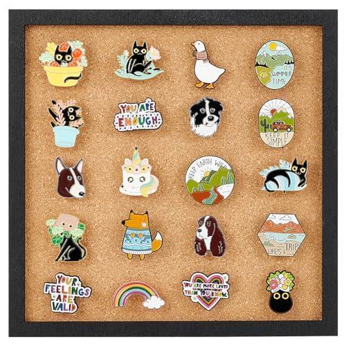 BENECREAT Pin Board Tablero de Corcho Cuadrado Tablón de Anuncios, Tablero de Corcho Montado En la Pared de 20 mm de Espesor para Almacenamiento de Broches, Decoración de Oficina, 265x200mm